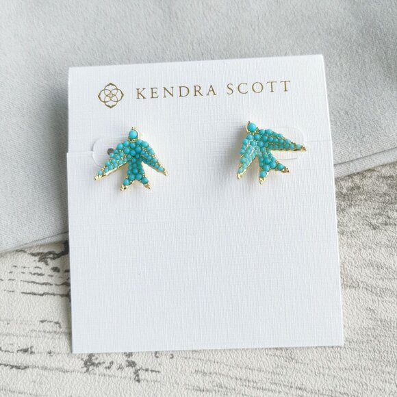 Kendra Scott Jewelry - Kendra Scott Gold Teal Crystal Stud Earrings - Melody Bird